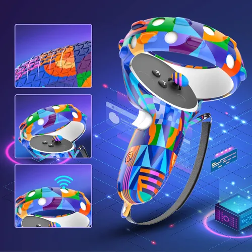 Vista 3 de Accessories for Oculus Quest 2All in One VR Headset Silicone Face CoverVR Shell CoverQuest 2 Touch Controller Grip CoverProtective Lens