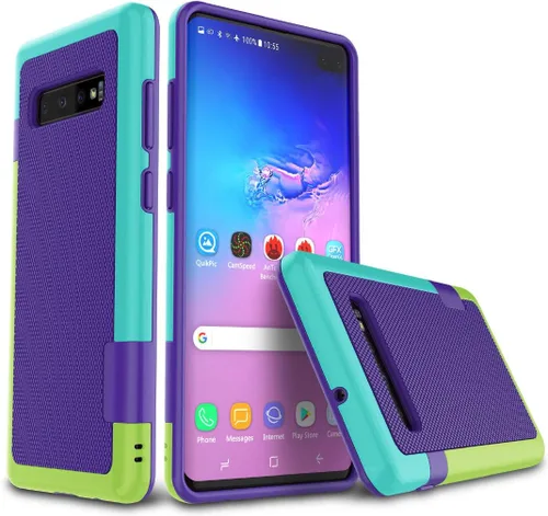 Vista 42 de Jeylly Funda para Galaxy S7, [3 colores] Slim Hybrid Impact Rugged Soft TPU Negro