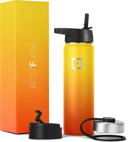 Vista 50 de IRON °FLASK Botella de agua de boca ancha de 32 onzas con pajita Aurora