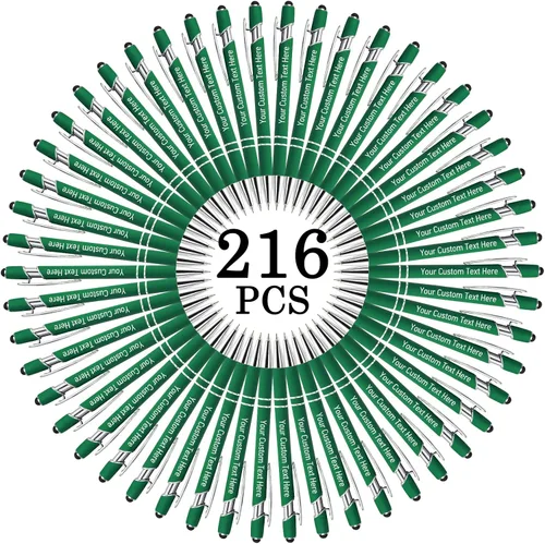 Vista 52 de Aolun Bolígrafo personalizado, bolígrafo grabado personalizado con lápiz capacitivo, 12 unidades, metal suave al tacto, introduce el nombre, Naranja