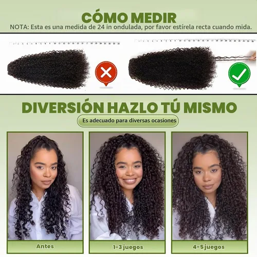 Vista 5 de Extensiones de cabello sintético con pinzas, 4.43 onzas, color marrón oscuro, extensiones de cabello humano rizado Jerry para mujeres negras