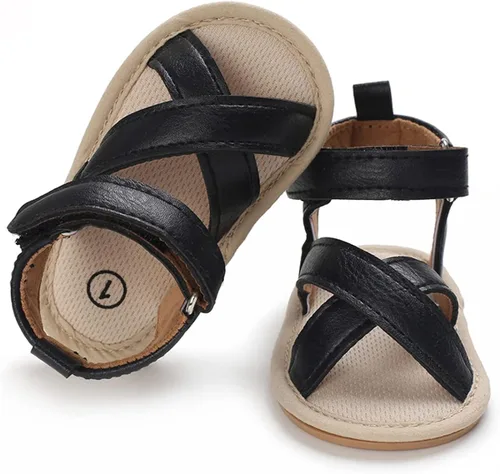 Vista 5 de E-FAK Sandalias de verano para bebés y niñas al aire libre, playa, suela suave de goma antideslizante para recién nacidos, zapatos para primeros