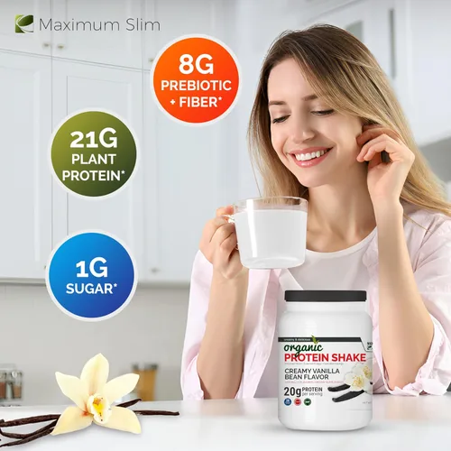 Vista 10 de Maximum Slim Batido de proteínas orgánico - Sabor cremoso de vainilla