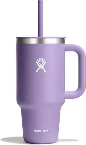 Vista 17 de Hydro Flask Vaso de Viaje con Asa, Tapa y Pajita - Acero Inoxidable Aislado en 24 Oz Aloe