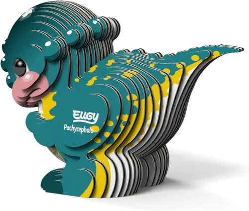 Vista 3 de Eugy Pachycephalosaurus - Rompecabezas 3D de dinosaurio – 27 piezas ecológico juguete educativo para niños, niñas y niños a partir de 6 años