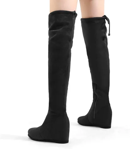 Vista 5 de DREAM PAIRS Women's Over The Knee Thigh High Wedge Heel Boots