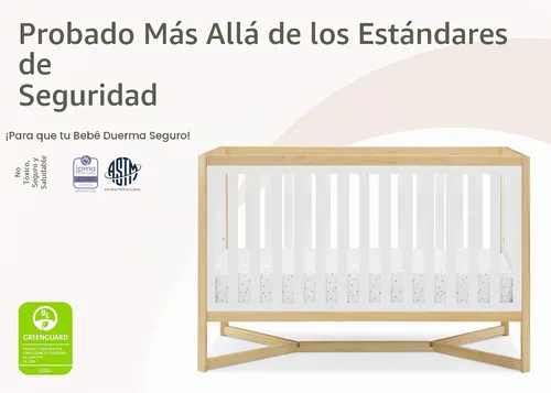 Vista 6 de Delta Children Tribeca - Cuna convertible 4 en 1, color blanco bianca/natural