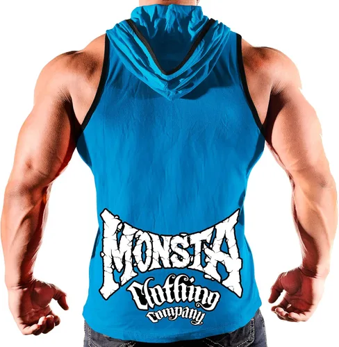 Vista 2 de Monsta Clothing Co. - Camiseta sin mangas con capucha para hombre