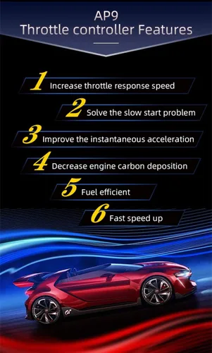 Vista 4 de Controlador electrónico universal del acelerador de 9 modos, acelerador de pedal de conducción inteligente, ajuste eficiente de combustible