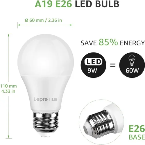 Vista 6 de Lighting EVER Bombillas LED inteligentes, compatibles con Alexa y Google Assistant, equivalente a 60 vatios, regulables con aplicación