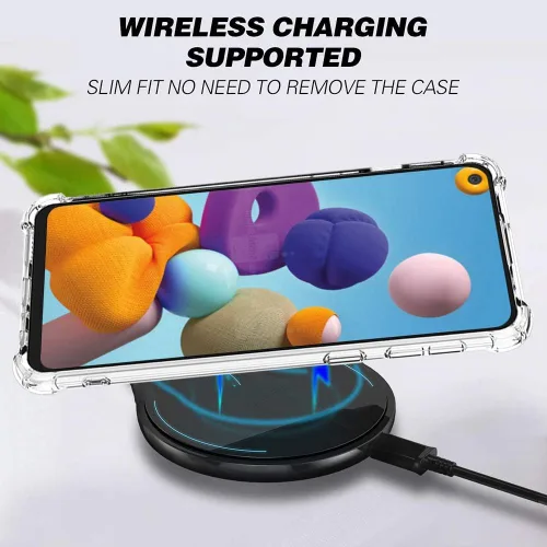 Vista 5 de Funda para teléfono Galaxy A21, funda para teléfono Samsung A21, con protector de pantalla, diseño bien hecho, a prueba de golpes, delgada