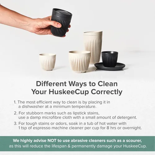 Vista 4 de Taza HuskeeCup y tapa de 8oz - Natural