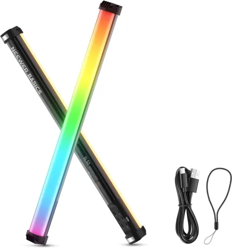 Vista 11 de NEEWER Barra de Luz LED RGB2 con Puerta de Granero de Metal, Mango, Barra Táctil/APP/Control 2.4G, Luz de Video RGB Magnética Recargable de Mano