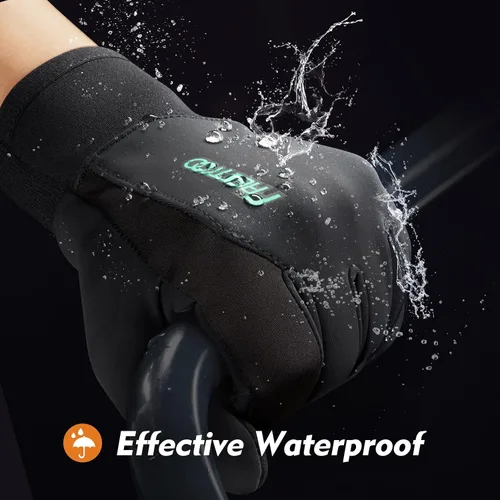 Vista 3 de FREETOO Waterproof Winter Gloves with Fleece Lining for Cold Weather for Men, Windproof Touchscreen Warm Gloves for Snow Running Cycling Driving