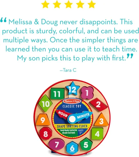 Vista 6 de melissa & doug reloj de clasificación de formas, Versión estándar, Multicolor