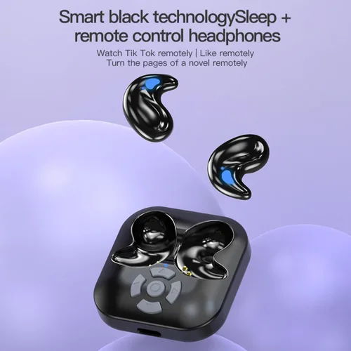 Vista 8 de Auriculares para dormir con control remoto, invisibles, pequeños, pequeños, ocultos, deportivos, diseño portátil, video, desplazamiento, página
