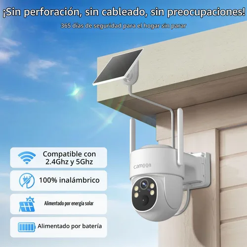 Vista 2 de Cámaras de seguridad solar 2K inalámbricas para exteriores (4 cámaras)