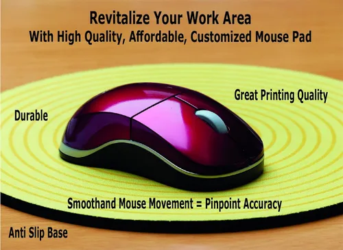 Vista 6 de Alfombrilla de mouse personalizada: añade imágenes, texto, logotipo o diseño artístico y haz tu propia alfombrilla de mouse personalizada. Cada