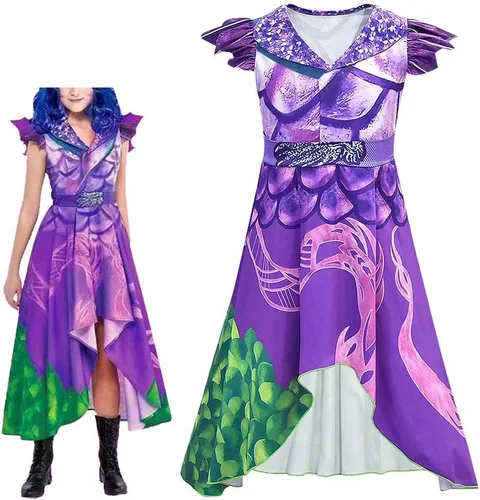 Vista 6 de TOPINCN Dragon Mal Dress Popular Halloween & Cosplay Costume, Exquisite Patterns, High end Material, Suitable for Multiple Occasions (130cm)