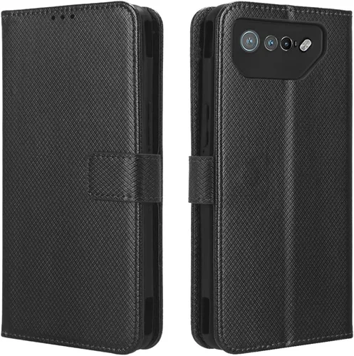 Vista 2 de Funda de piel sintética compatible con Asus ROG Phone 7, funda de piel sintética compatible con Asus ROG Phone 7 Ultimate, color negro