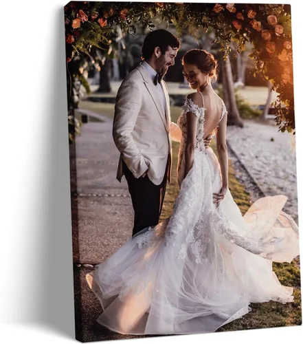 Vista 10 de Prixas Print Impresiones en lienzo personalizadas con tus fotos enmarcadas de 8 x 10 pulgadas, carga tu imagen/foto, regalos de fotos personalizados