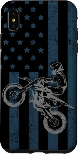 Vista 11 de Dirt Bike US Flag Vintage Motocross Racing Case for iPhone 17