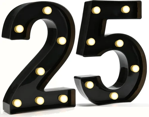 Vista 100 de Pooqla - Números iluminados negros, decoraciones de cumpleaños 50 para hombres Number 50