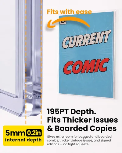 Vista 3 de Protectores rígidos superiores para cómics modernos, fundas protectoras rígidas para almacenamiento y exhibición de cómics, paquete de 10 Mangas