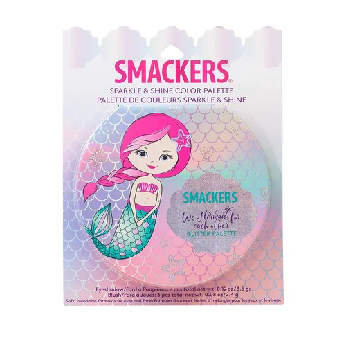 Vista 4 de Lip Smacker Paleta de sombras de ojos Sparkle & Shine, paleta de sirena y unicornio Colección de maquillaje navideño
