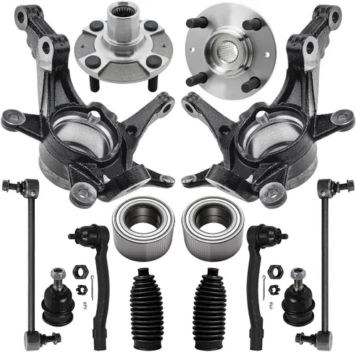 Vista 25 de Detroit Axle - Kit de nudillos traseros izquierdo FWD para Hyundai Santa Fe 2007-2009 Veracruz 2007-2012, reemplazo del conjunto de cojinete