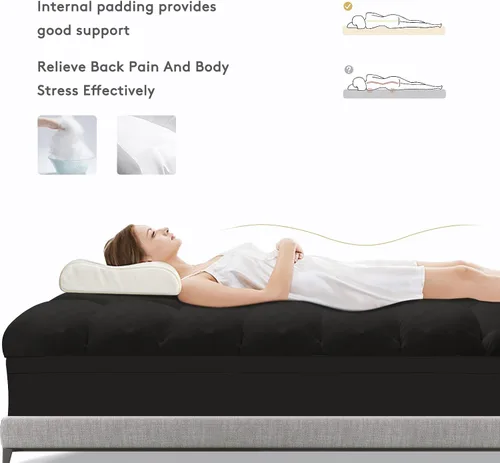 Vista 6 de SameBed Cubrecolchón tamaño individual, almohadilla de colchón extra gruesa para dolor de espalda, protector de colchón refrescante con bolsillo