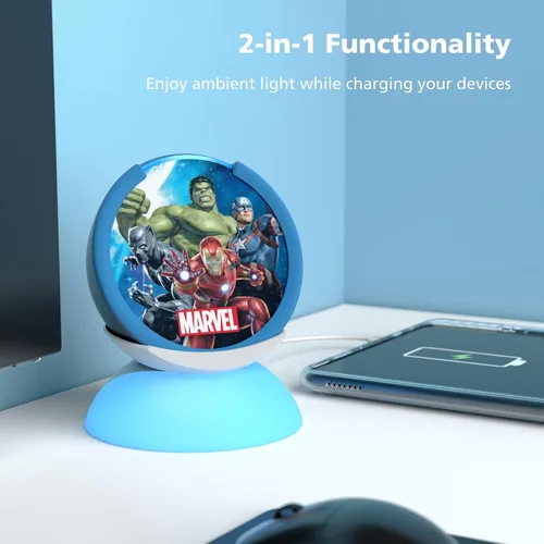 Vista 4 de Mission - Soporte de luz 2 en 1 con carga USB-C para Echo Pop, teléfonos inteligentes, tabletas y otros accesorios
