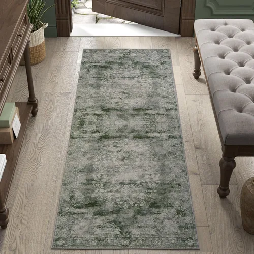 Vista 188 de jinchan Fiora - Alfombra lavable de área pequeña, alfombra de entrada floral de medio círculo de 2 x 3, tapete de media luna de pelo bajo, suave