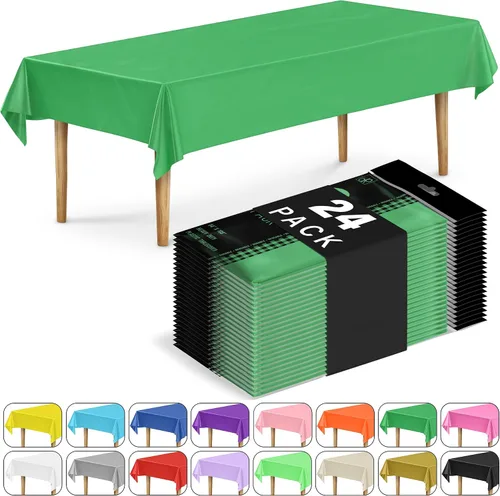 Vista 49 de DecorRack 2 Manteles rectangulares de plástico libres de BPA, 54 x 108 pulgadas, mantel de mesa para comedor, mantel rectangular para fiestas