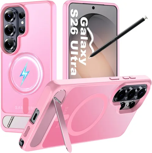 Vista 45 de Hualele - Funda magnética para Samsung Galaxy S24 Plus/S25 Plus con soporte de metal, [compatible con MagSafe]