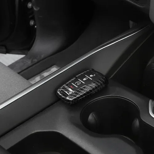 Vista 7 de RAZPOY Funda para llavero RAM, cubierta de control remoto de fibra de carbono, protector de llave inteligente, funda de carcasa para Dodge RAM 1500