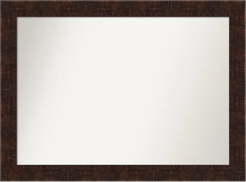 Vista 37 de Amanti Art Espejo de baño de bronce para sobre fregadero, 24 x 24 pulgadas, espejo de tocador cuadrado estrecho de bronce Manhattan, marco de madera