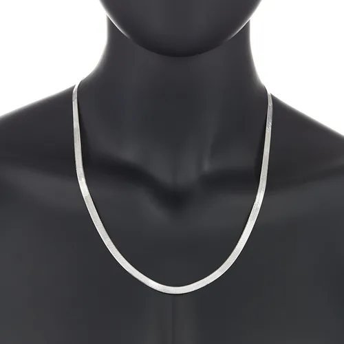 Vista 4 de 3mm-14mm Solid .925 Sterling Silver Flat Herringbone Chain Necklace or Bracelet