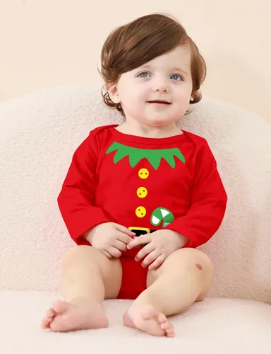 Vista 26 de BFUSTYLE Mameluco de manga larga para bebés niños y niñas, traje divertido para bebés de 0 a 18 meses