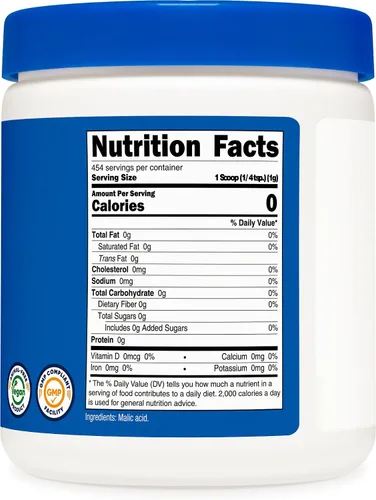 Vista 4 de Nutricost Polvo de ácido málico de 1 libra, sin gluten, sin OMG (16.01 oz)
