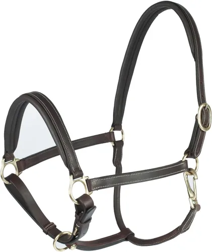 Vista 3 de HORZE Largo Cabestro Caballo de Cuero Genuino Noseband acolchado ajustable y corona