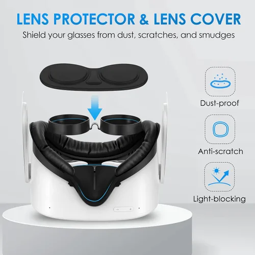 Vista 9 de SUPERUS Correa para la cabeza e interfaz facial (kit 7 en 1) para OculusMeta Quest 2, accesorios de realidad virtual compatibles con Quest 2