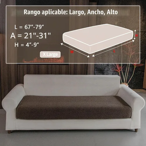 Vista 2 de OHSIO Fundas de Cojines de Sofá para Sofá Seccional, Fundas de Sofá Suaves Elásticas Lavables Resistentes al Desgaste Protector Universal de Muebles