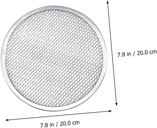 Vista 8 de Bandeja de pizza de aluminio para hornear Bandeja de pizza para uso en horno, bandeja sin costuras para pizza casera y hornear