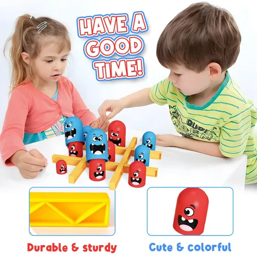 Vista 8 de Aooess Juego de Tic Tac Toe: juego de mesa para niños, juego de mesa estratégico de anidación de Tic Tac Toe para niños y adultos