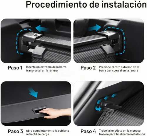 Vista 6 de Funda de carga compatible con Toyota RAV4 2018 2017 2016 2015 2014 2013 Accesorios de fibra de carbono textura retráctil maletero cubierta