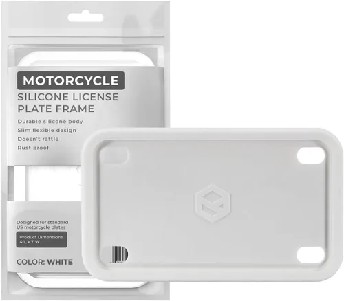 Vista 15 de Rightcar Solutions Marco de matrícula de motocicleta de silicona de alta calidad, a prueba de óxido, a prueba de sonajeros, resistente a la Azul