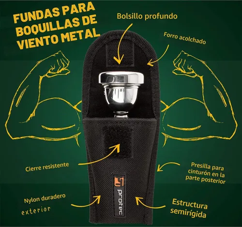 Vista 6 de Protec Boquilla de trombón/eufonio bolsa acolchada de nailon con cierre seguro de gancho y bucle, modelo A204
