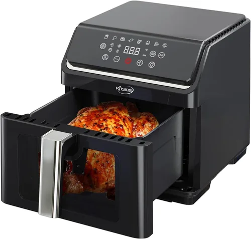 Vista 8 de Freidora de Aire 6.5 QT, 8 en 1 con Ventana Visible, Pantalla LED, Control de Temperatura Preciso de 400℉, Recordatorio de Agitación e Indicador