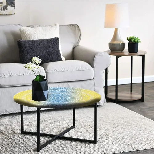 Vista 5 de Mantel de poliéster, mantel de PVC impermeable a prueba de aceite, con temática de mandala, símbolo de espíritu y ritual, se adapta a mesas redondas